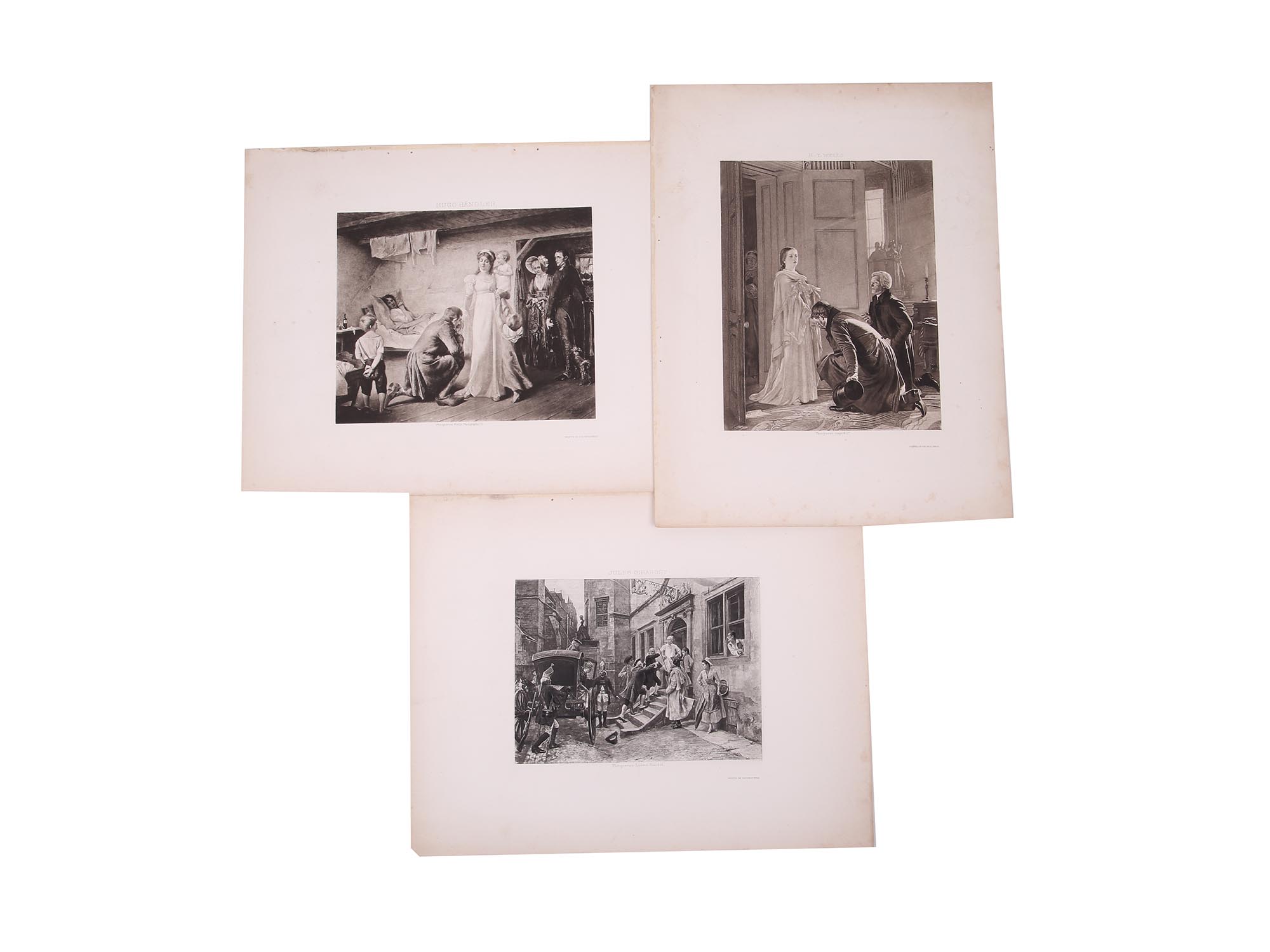 THREE ANTIQUE HISTORICAL ART PHOTOGRAVURES PIC-0